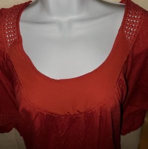 Coral Maternity Tunic With Bell Sleeves